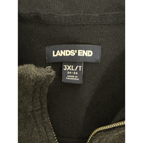 Lands End Sweater Mens Large 3XLT dark Grey Knit Pullover 1/4 Zip - Picture 4 of 11